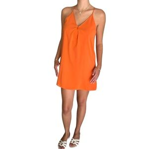 Alice + Olivia Fierra Mini Dress Silk Y-Back Tank Orange